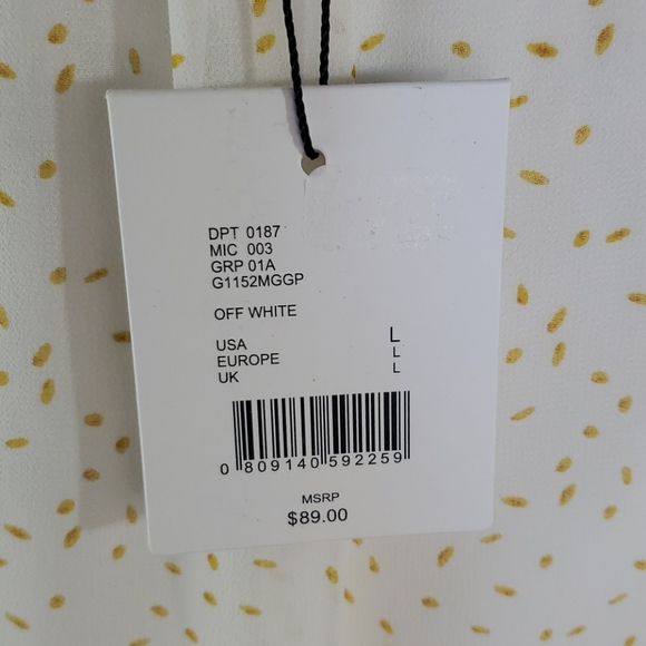 Gibson Latimer Speckled Off-White and Gold Dot Blouse in Size Large - Picture 6 of 11